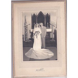Vintage Wedding Cabinet Card, Special Day Black and White Photograph, Dapper
